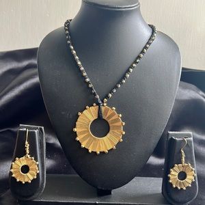 Tribal chakra necklace and danglers